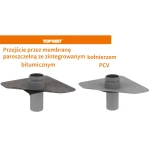 Przejście przez membranę paroszczelną ze zintegrowanym kołnierzem bitumicznym TOPWET TWOD | TWOD 75 BIT, TWOD 110 BIT, TWOD 160 BIT